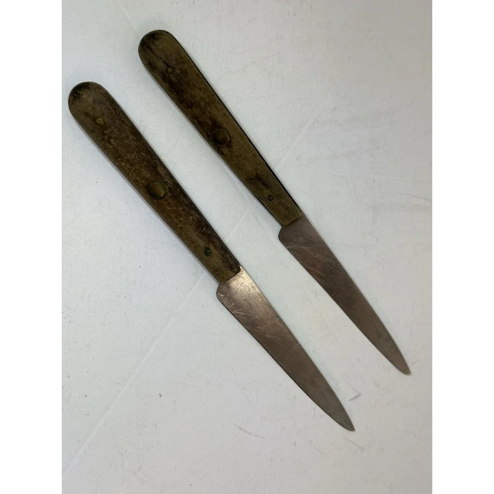 Lot Of Two 1950s Vintage Ed Wusthof Stainless Knife Solingen Germany